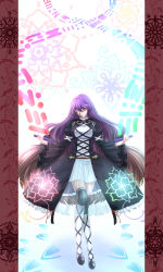 Rule 34 | 1girl, absurdres, arm ribbon, big hair, black dress, boots, breasts, brown hair, closed eyes, dress, eyelashes, floral background, frilled dress, frills, glowing, gradient hair, hair between eyes, head tilt, highres, hijiri byakuren, large breasts, layered dress, leg ribbon, long hair, long sleeves, looking down, multicolored hair, pillarboxed, puffy long sleeves, puffy sleeves, purple hair, ribbon, sad, sakaki kage, see-through, short dress, solo, sorcerer&#039;s sutra scroll, symbolism, taut clothes, taut dress, thigh boots, thighhighs, touhou, turtleneck, very long hair, white background, white dress, white footwear, wide sleeves, zettai ryouiki