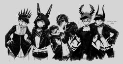 Rule 34 | 10s, 6+boys, :d, ;3, armor, arms behind back, back, bekt, belt, belt skirt, black dress, black gold saw, black gold saw (cosplay), black rock shooter, black rock shooter (character), black rock shooter (cosplay), blush, bowl cut, brothers, center frills, chariot (black rock shooter), chariot (black rock shooter) (cosplay), choker, claws, clenched teeth, closed mouth, clothes grab, clothes lift, collar, copyright name, cosplay, cowboy shot, crop top, cropped jacket, cross, crossdressing, crown, dead master, dead master (cosplay), dress, dress lift, embarrassed, eye contact, frills, frown, glasses, greyscale, groin, hand on own hip, hood, horns, insane black rock shooter, insane black rock shooter (cosplay), jacket, legs apart, long sleeves, looking at another, looking at viewer, looking down, male focus, matsuno choromatsu, matsuno ichimatsu, matsuno jyushimatsu, matsuno karamatsu, matsuno osomatsu, matsuno todomatsu, meoon, midriff, monochrome, multiple boys, nafhe, nafhe (cosplay), navel, one eye closed, open clothes, open jacket, open mouth, osomatsu-kun, osomatsu-san, osomatsu (series), palms, profile, scared, semi-rimless eyewear, sextuplets, shade, shaded face, sharp teeth, short shorts, shorts, siblings, sketch, smile, star (symbol), star print, stomach, sunglasses, tears, teeth, track jacket, twitter username, under-rim eyewear, v arms, veil, wiping nose, zipper