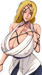 1girl blonde_hair breasts cleavage highres huge_breasts large_breasts naruto_(series) naruto_shippuuden tsunade_(naruto)