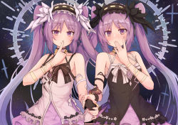 Rule 34 | 1boy, 2girls, \||/, armlet, bare shoulders, black dress, blush, bracelet, breasts, collarbone, cooperative handjob, dress, erection, euryale (fate), fate/grand order, fate/hollow ataraxia, fate (series), ffm threesome, frilled hairband, frills, group sex, hairband, halo, handjob, hetero, jewelry, long hair, looking at viewer, lypele, multiple girls, panties, panties on penis, parted bangs, penis, purple eyes, purple hair, siblings, sidelocks, sisters, small breasts, smile, stheno (fate), threesome, twintails, underwear, very long hair, white dress