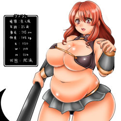 Rule 34 | breasts, cleavage, fat, large breasts, miniskirt, red hair, skirt, underboob