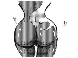 Rule 34 | ass, flipnote, from behind, midna, monochrome, pussy, simple background