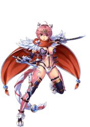 Rule 34 | 1girl, armor, berna (sennen sensou aigis), bikini armor, breasts, cleavage, crown, eyebrows, feet, fingerless gloves, full body, gloves, groin, highres, holding, knife, large breasts, legs, looking at viewer, parted lips, pink eyes, pink hair, sash, scarf, sennen sensou aigis, short hair, smile, solo, thighs, transparent background, white background