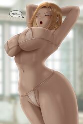 Rule 34 | 1girl, android 18, blonde hair, breasts, dragon ball, dragonball z, large breasts, solo, weedsta