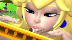 Rule 34 | 1boy, 1girl, 3d, animated, artist request, blonde hair, blue eyes, dutch angle, erection, face, fellatio, giant, giantess, hetero, highres, looking at viewer, looping animation, mario (series), nintendo, oral, penis, princess, princess peach, size difference, solo focus, super mario bros. 1, tagme, uncensored, video