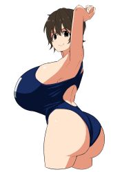 Rule 34 | 1girl, absurdres, ass, breasts, facominn, highres, huge breasts, idolmaster, idolmaster cinderella girls, oikawa shizuku, one-piece swimsuit, solo, swimsuit, tagme