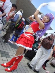 Rule 34 | asamiya athena, boots, cosplay, frills, gloves, hairband, koucha remon, midriff, photo (medium), purple hair, snk, the king of fighters, the king of fighters 2003