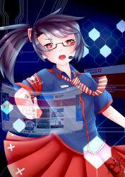 Rule 34 | + +, 1girl, absurdres, black hair, blush, copyright name, firefox (browser), highres, holographic interface, internet, internet positif, ipo-chan, looking at viewer, mouthpiece, necktie, open mouth, ponytail, red eyes, ruinushiro, sidelocks, skirt, solo, symbol, window (computing)