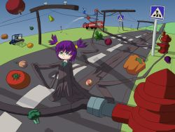Rule 34 | food, green eyes, iichan.ru, mascot, purple hair, ru-chans, unyl-chan, vegetable