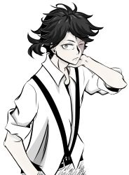 Rule 34 | 1boy, black eyes, black hair, highres, male focus, original, partially colored, skirt, solo, white background