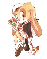 Rule 34 | 1girl, animal ears, bad id, bad pixiv id, beret, brown eyes, cardcaptor sakura, cherry, cosplay, cream the rabbit, eating, food, food on face, fruit, full body, furry, furry female, fuuin no tsue, hat, holding, holding food, holding wand, ice cream, ice cream cone, ice cream on face, kinomoto sakura, kinomoto sakura (cosplay), licking, loafers, long sleeves, looking at viewer, loose socks, photoshop (medium), pleated skirt, pocky, rabbit, rabbit girl, ryaa1234, school uniform, shoes, skirt, socks, solo, sonic (series), tomoeda middle school uniform, tongue, tongue out, transparent background, triple scoop, waffle cone, wand, white neckwear, white skirt