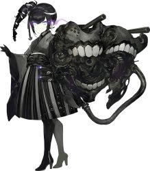 Rule 34 | 1girl, abyssal ship, anchor hair ornament, ancient destroyer oni, artist request, black footwear, black gloves, black hair, black hakama, black thighhighs, blue eyes, boots, cannon, closed mouth, colored skin, drill hair, full body, gloves, glowing, glowing eyes, hair ornament, hakama, hakama skirt, high heel boots, high heels, hose, japanese clothes, kantai collection, kimono, long sleeves, looking at viewer, machinery, meiji schoolgirl uniform, mole, mole under eye, official art, side drill, side ponytail, sidelocks, single drill, skirt, solo, teeth, thigh boots, thighhighs, transparent background, tsurime, turret, white skin, wide sleeves