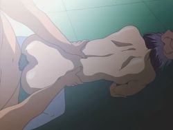Rule 34 | 1boy, 1girl, all fours, animated, animated gif, doggystyle, hat, hetero, nurse, nurse cap, purple hair, sex, sex from behind, short hair, thighhighs, torso grab, white thighhighs, yakin byoutou