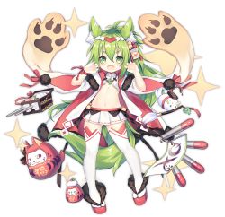 Rule 34 | + +, 1girl, :d, ^ ^, alternate costume, animal ears, ao jun, azur lane, blush, center opening, closed eyes, fangs, full body, fur trim, green eyes, green hair, groin, hair between eyes, hands up, isokaze (azur lane), isokaze (new year&#039;s campaign) (azur lane), leotard, long hair, magatama, navel, nose blush, official art, open mouth, platform footwear, red footwear, sandals, smile, sparkle, tail, thick eyebrows, thighhighs, transparent background, v-shaped eyebrows, very long hair, white leotard, white thighhighs, x x, zouri