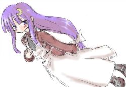 Rule 34 | 1girl, casual, crescent, crescent hair ornament, female focus, hair ornament, patchouli knowledge, purple hair, sidorov, solo, touhou