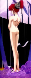 Rule 34 | anime screenshot, ass, azalyn (musekinin kanchou tylor), closed eyes, elf, headdress, long legs, musekinin kanchou tylor, nape, neck, nude, pointy ears, red hair, screencap