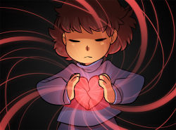 Rule 34 | androgynous, bad id, bad tumblr id, broken heart, brown gloves, closed eyes, frisk (undertale), frown, gender request, gloves, heart, mary cagle, solo, turtleneck, undertale, upper body