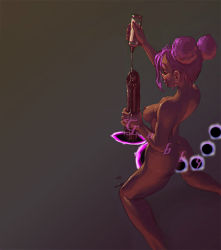 Rule 34 | 1futa, anal beads, artist request, breasts, character request, chocolate, copyright request, dark skin, erection, futanari, gabby, masturbation, nude, penis, personification, portal (object), purple hair, sex toy, solo, source request, third-party edit, uncensored