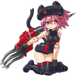 Rule 34 | 10s, 1girl, alternate color, bad id, bad pixiv id, blue eyes, breasts, busou shinki, dd (ijigendd), doll joints, drill, joints, maochao, mecha musume, medium breasts, mini person, minigirl, pink hair, short hair, solo, tail, thighhighs