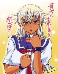 Rule 34 | 1girl, blonde hair, blue eyes, glasses, kumoi takashi, kurogane karen, original, school uniform, serafuku, solo