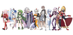 Rule 34 | 1boy, 6+girls, :3, :o, absurdly long hair, absurdres, adapted costume, alternate hair length, alternate hairstyle, animal ears, arm at side, arm up, arrow (projectile), asymmetrical footwear, asymmetrical legwear, bags under eyes, balancing on finger, balancing on head, bandeau, bare shoulders, barefoot, beads, belt, beret, between fingers, bike shorts, bikini, bikini bottom only, black coat, black gloves, black jacket, black leggings, blue bodysuit, blue eyes, blue hair, blue nails, blue scarf, blunt bangs, blunt ends, blush, blush stickers, bodysuit, boots, bow (weapon), breast cutout, breasts, brown coat, brown hair, cevio, checkered coat, cleavage, clenched hands, clenched teeth, closed mouth, coat, collar, collared shirt, commentary request, contrapposto, creatures (company), crop top, cropped hoodie, cropped jacket, cropped shirt, curtained hair, detached sleeves, dolphin shorts, double bun, earclip, earrings, expressionless, facial mark, flexing, food-themed hat, fox ears, frown, full body, game freak, ghost, ghost pose, gloves, green hair, grey eyes, grey footwear, grey hair, grey shirt, grey shorts, grin, guitar, hair beads, hair bun, hair ornament, hair over one eye, hair ribbon, half-closed eyes, half updo, halter shirt, halterneck, hand in pocket, hand on headwear, hand up, hands up, hat, head tilt, heel up, high heels, high ponytail, highres, hikimayu, hime cut, hiragi sage, holding, holding bow (weapon), holding guitar, holding instrument, holding poke ball, holding weapon, hood, hood down, hoodie, index finger raised, instrument, jacket, jacket partially removed, japanese clothes, jewelry, kimono, kizuna akari, knee boots, kotonoha akane, kotonoha aoi, large breasts, leaning on object, leggings, leggings under shorts, legs apart, lineup, long hair, long sleeves, looking at viewer, low-tied sidelocks, medium breasts, microphone stand, midriff, miniskirt, mismatched legwear, multicolored clothes, multicolored kimono, multiple girls, navel, necktie, nhk (voiceroid), nintendo, no socks, off shoulder, one eye covered, open clothes, open coat, open hoodie, open jacket, open mouth, orange leggings, orange tank top, own hands together, panty straps, partially fingerless gloves, partially unzipped, pink hair, poke ball, poke ball print, pokemon, pokemon swsh, ponytail, print skirt, purple collar, purple eyes, purple hair, purple hoodie, purple leggings, purple robe, purple sash, quiver, red bandeau, red eyes, red footwear, red necktie, red sleeves, ribbon, robe, sandals, sash, scarf, shirt, shoes, short hair, short hair with long locks, short kimono, short shorts, shorts, shoulder strap, side slit, sidelocks, simple background, single glove, single knee boot, single thigh boot, skirt, slit pupils, smile, socks, standing, star (symbol), star hair ornament, steepled fingers, stud earrings, sunglasses, suzuki tsudumi, swimsuit, takahashi amato, tank top, tankini, teeth, thigh boots, toned, touhoku itako, touhoku zunko, tsurumaki maki, two-tone bodysuit, two-tone gloves, two-tone skirt, uneven footwear, unfinished, v-shaped eyebrows, v arms, very long hair, voiceroid, walking, weapon, white background, white belt, white bodysuit, white footwear, white gloves, white jacket, white shirt, white shorts, white skirt, white socks, wide sleeves, yellow eyes, yuzuki yukari, zouri, zunda mochi