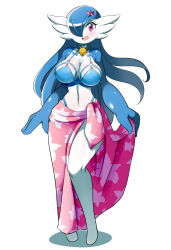 Rule 34 | 1girl, absurdres, alternate color, bell, bikini, bob cut, breasts, cleavage, colored skin, creatures (company), game freak, gardevoir, gen 3 pokemon, hair ornament, highres, large breasts, lucyfer, monster girl, multicolored skin, neck bell, nintendo, personification, pokemon, pokemon (creature), shiny pokemon, solo, star (symbol), star hair ornament, swimsuit, two-tone skin