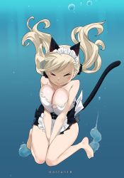 Rule 34 | 1girl, bare shoulders, blonde hair, breasts, cleavage, colorized, eden&#039;s zero, gaston18, highres, large breasts, long hair, mashima hiro, rebecca bluegarden, solo, tagme, underwater