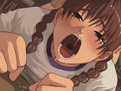 Rule 34 | 1boy, 1girl, blush, braid, clothed sex, game cg, hetero, nanase ruo, open mouth, real intention, sex, tagme, tears, twin braids, yizumi