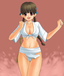 Rule 34 | breasts, cameltoe, character request, cleavage, nipples, smile, source request, sweat, yokaze japan