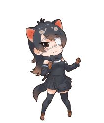 Rule 34 | 1girl, animal costume, animal ear fluff, animal ears, australian devil (kemono friends), highres, kemono friends, looking at viewer, official art, solo, standing, tachi-e, tail, transparent background, yoshizaki mine