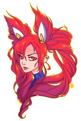 Rule 34 | 1girl, alternate hair color, alternate hairstyle, jinx (league of legends), league of legends, lipstick, long hair, magical girl, makeup, red eyes, red hair, solo, star guardian (league of legends), star guardian jinx, twintails, very long hair