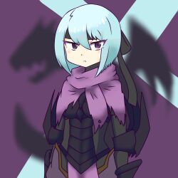 Rule 34 | 1girl, armor, beruka (fire emblem), black armor, black headband, blue hair, capelet, closed mouth, demensionalrobo, fire emblem, fire emblem fates, headband, highres, light blue hair, looking at viewer, nintendo, purple eyes, solo, torn capelet, torn clothes