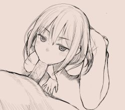 10s 1girl :&gt;= fellatio idolmaster idolmaster_cinderella_girls long_hair monochrome nogi_yasuhito oral penis shibuya_rin solo_focus uncensored