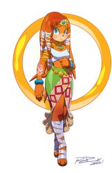 Rule 34 | 10s, 1girl, 2012, bandeau, bare shoulders, blue eyes, bracelet, dated, furry, furry female, jewelry, looking at viewer, midriff, mole, necklace, orange hair, parody, rat rage, ring (sonic), robaato, signature, solo, sonic (series), standing, style parody, tikal the echidna