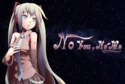Rule 34 | 1girl, artist request, hatsune miku, long hair, makuu, necktie, night, no you no me (vocaloid), planet, saji, saturn (planet), shadow, sky, solo, star (sky), starry sky, tattoo, twintails, very long hair, vocaloid, wallpaper