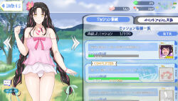 ... 1girl aged_up arm_at_side babydoll black_hair blue_ribbon bracelet breasts censored chest_tattoo closed_mouth commentary cowboy_shot dress_swimsuit facial_mark fate/grand_order fate_(series) flower forehead_mark hair_flower hair_ornament hair_ribbon hand_up jewelry large_breasts light_blush long_hair looking_at_viewer mosaic_censoring multicolored_hair nick_(pix425) one-piece_swimsuit parted_bangs partially_translated pearl_bracelet pink_babydoll pink_flower pink_hair pink_ribbon qin_liangyu_(chainsaw_of_the_dead)_(fate) qin_liangyu_(fate) ribbon sessyoin_kiara sessyoin_kiara_(lily) sidelocks smile solo streaked_hair swimsuit tattoo translation_request very_long_hair white_one-piece_swimsuit yellow_eyes