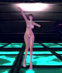 Rule 34 | 1girl, 3d, animated, animated gif, bouncing breasts, breasts, dancing, earrings, high heels, indoors, jewelry, large breasts, long arms, long legs, looking at viewer, lowres, scarlet blade, short hair, small areolae, small nipples, solo, topless