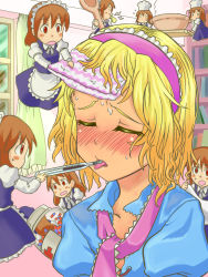 Rule 34 | 1girl, alice margatroid, blonde hair, blush, doll, drugs, female focus, hairband, pill, seiryouinryousui, short hair, sick, solo, solo focus, touhou