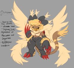 Rule 34 | claws, digimon, digimon (creature), furry, fusion, highres, meicoomon, original, smile, tail, wings