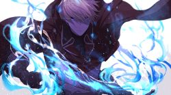 Rule 34 | 1boy, black gloves, blonde hair, blue eyes, cape, dylan the island king, fighting stance, gloves, kai28, leaning forward, male focus, pixiv fantasia, pixiv fantasia last saga, red cape, solo, standing, sword, weapon, white background
