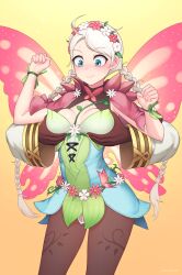 Rule 34 | 1boy, 1girl, absurdres, ahoge, black pantyhose, blue eyes, bodystocking, braid, breasts, butterfly wings, capelet, chikaretsu, cleavage, commission, commissioner upload, fairy, fairy wings, fire emblem, fire emblem fates, fire emblem heroes, flower, grabbing, grabbing another&#039;s breast, grabbing from behind, hair flower, hair ornament, hair vines, hairband, harness, highres, insect wings, kiran (fire emblem), kiran (male) (fire emblem), leaf bracelet, long hair, low twin braids, medium breasts, nina (fire emblem), nina (resplendent) (fire emblem), nintendo, non-web source, official alternate costume, pantyhose, parted lips, pink capelet, plant, turtleneck, twin braids, vines, white hair, wings