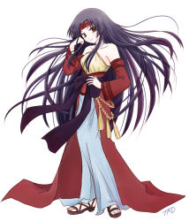 Rule 34 | 1girl, alternate costume, bare shoulders, bow, detached sleeves, fire emblem, fire emblem: path of radiance, fire emblem: radiant dawn, full body, headband, long hair, nintendo, aged up, purple hair, sanaki kirsch altina, sandals, sash, simple background, smile, solo, tao (2051762), very long hair, white background, yellow eyes