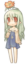 Rule 34 | 7010, chibi, flower, flowerhead, green hair, lowres, pointy ears, solo, tagme, white background