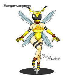 Rule 34 | 1girl, bee girl, digimon, digimon (creature), female focus, insect girl, mask, original, shadow, simple background, solo, white background