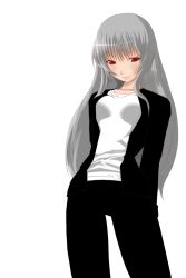 Rule 34 | 00s, 1girl, aged up, highres, long hair, red eyes, rozen maiden, silver hair, simple background, smile, solo, suigintou, very long hair, white background