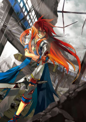 Rule 34 | 00s, 1boy, blood, coat, fujimura (marina), gloves, injury, long hair, luke fon fabre, male focus, official alternate costume, pants, red hair, solo, sword, tales of (series), tales of the abyss, weapon