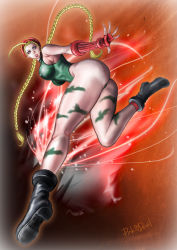 Rule 34 | 1girl, antenna hair, artist name, ass, beret, blonde hair, boots, braid, breasts, cammy white, camouflage, capcom, combat boots, commentary request, covered erect nipples, female focus, fingerless gloves, full body, gloves, hat, large breasts, leotard, long hair, long legs, md5 mismatch, pink devil, red hat, resolution mismatch, solo, source larger, street fighter, thick thighs, thighs, thong leotard, twin braids, very long hair