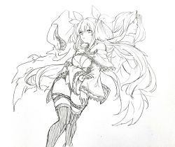 Rule 34 | 1girl, angel wings, arc system works, asymmetrical wings, bare shoulders, belt, black panties, blue hair, blush, breasts, choker, cleavage, closed mouth, collarbone, detached collar, detached sleeves, dizzy (guilty gear), ebi pri shrimp, grabbing own arm, greyscale, guilty gear, guilty gear xrd, hair between eyes, hair ribbon, hair rings, large breasts, looking at viewer, monochrome, monster girl, necro (guilty gear), panties, ribbon, sidelocks, skindentation, thick thighs, thigh strap, thighhighs, thighs, traditional media, twintails, underwear, undine (guilty gear), wide sleeves, wings