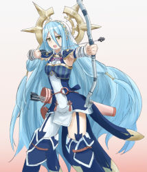 Rule 34 | absurdres, alternate costume, azura (fire emblem), blue hair, bow (weapon), fire emblem, fire emblem fates, highres, kinshi knight (fire emblem), long hair, nintendo, tagme, very long hair, weapon, yellow eyes