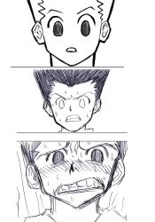 Rule 34 | forehead, gon freecss, hunter x hunter, monochrome, spiked hair